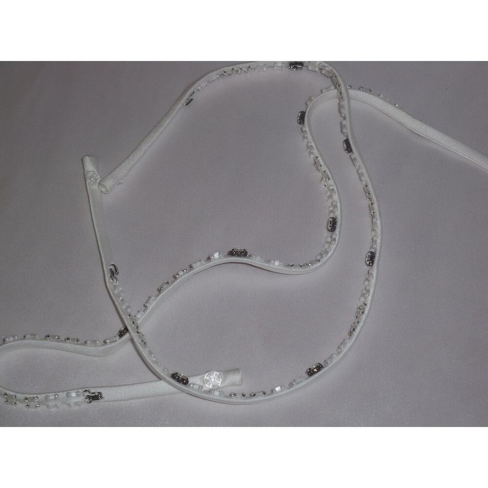 Detachable Satin Straps spaghetti bridal prom ivory shoulder beaded dress straps